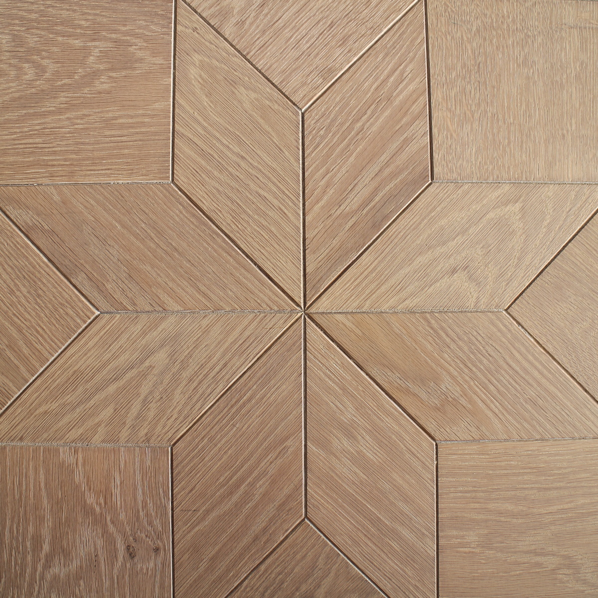 Geometric Star Pattern Pale Oak Parquet Flooring