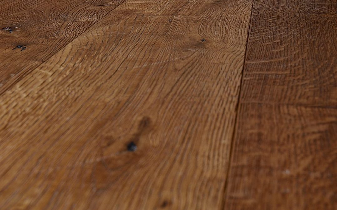Heavily Distressed Rich Brown Oak Flooring
