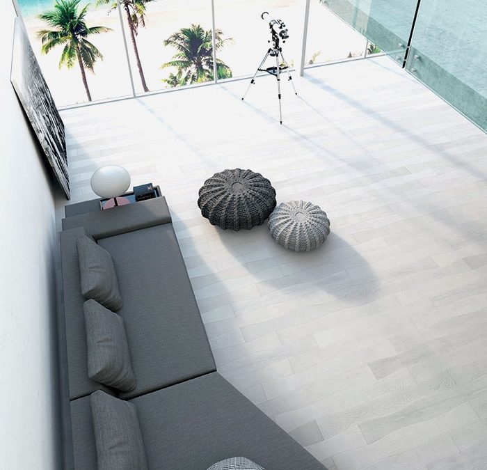 Wave Parquet Oak Flooring – White, Black and Grey